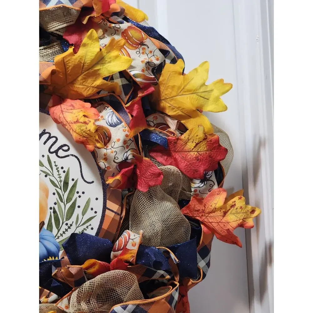 Fall Autumn Thanksgiving Grapevine Wreath Door Decor 